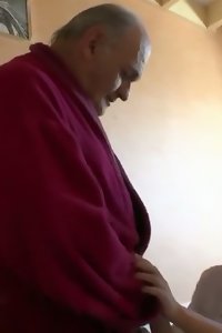 crazy old guy Ask His asian Maid To suck His manstick